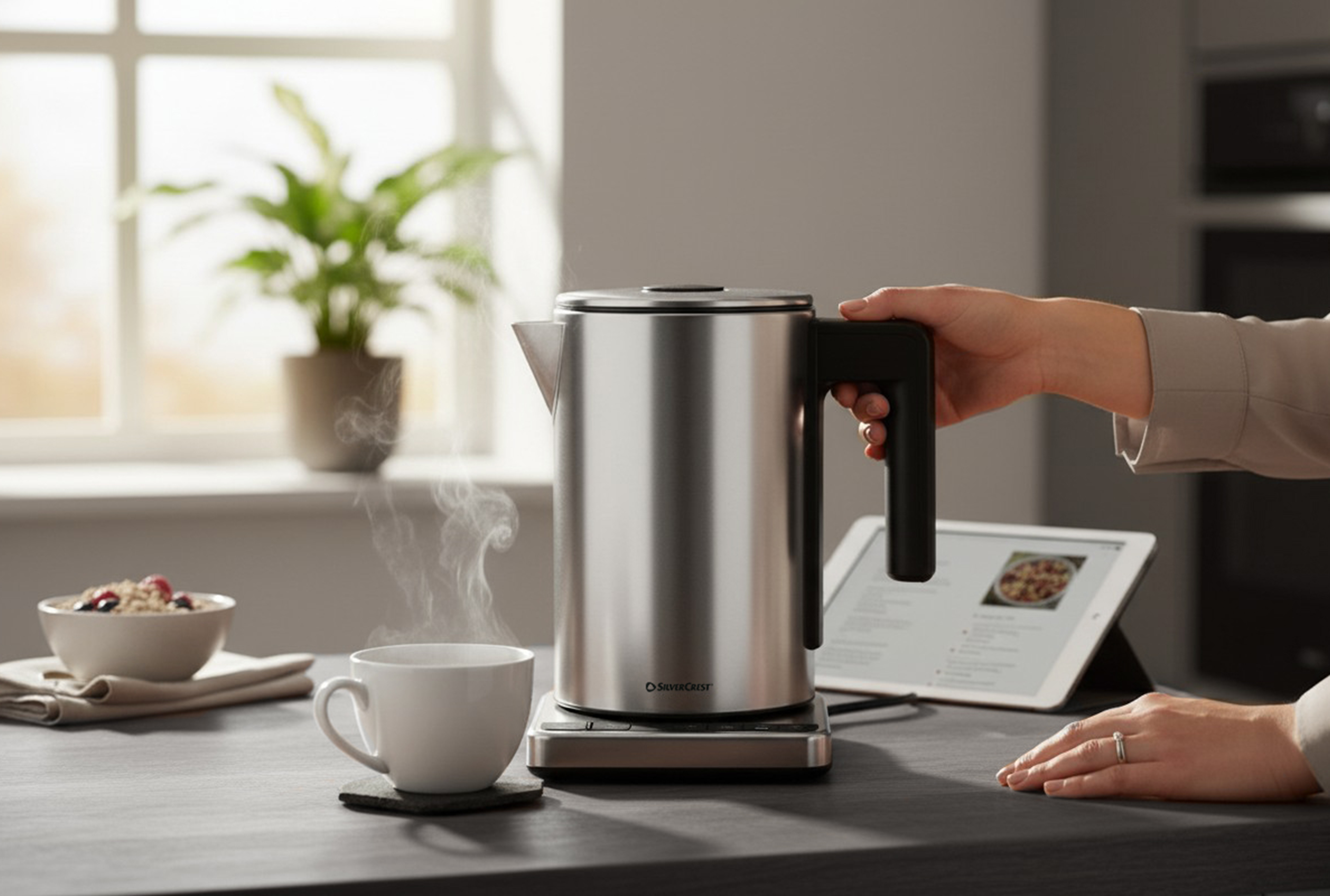 Digitaler Wasserkocher aus Edelstahl